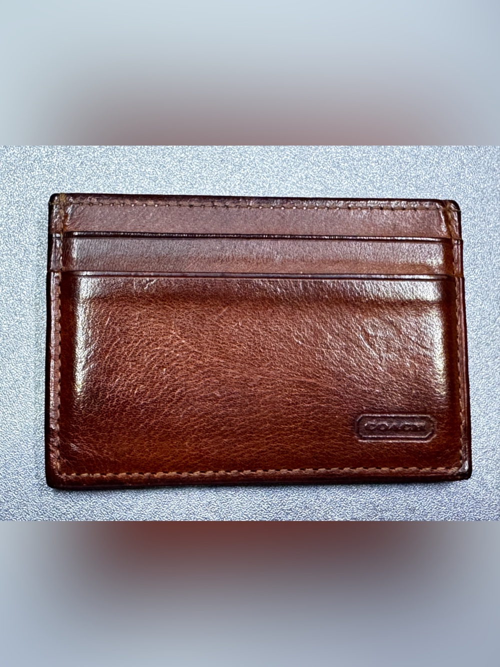 Coach Brown Leather Slim Card Holder Wallet